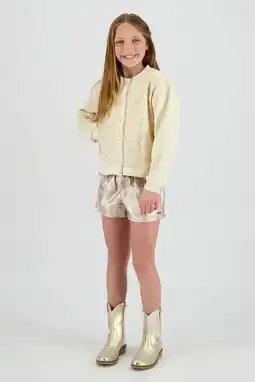 Wehkamp Vingino sweatvest beige met pailletten aanbieding
