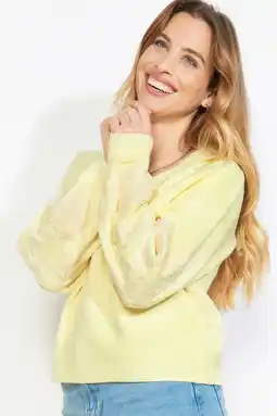 Wehkamp LOLALIZA gebloemde pullover lichtgeel aanbieding