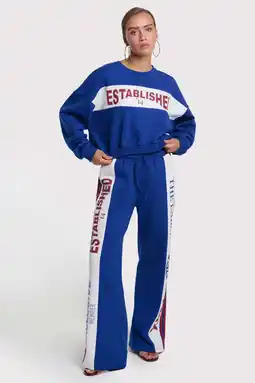 Wehkamp Alix the Label wide leg regularwaist broek blauw aanbieding