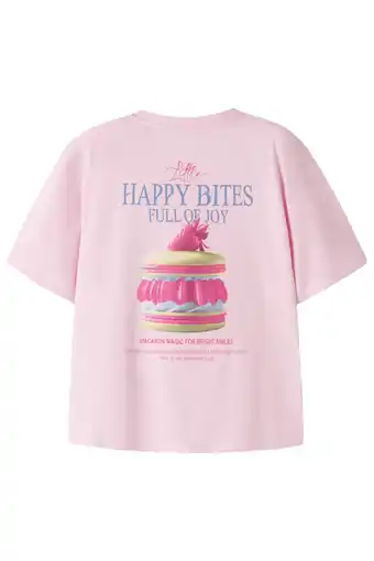 Wehkamp NAME IT KIDS T-shirt met backprint lichtroze aanbieding