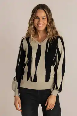 Wehkamp Ivy Beau gebreide trui beige aanbieding