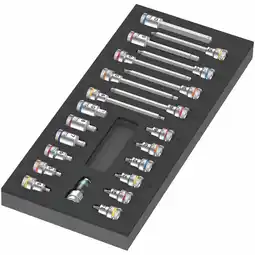 Alternate Wera 9723 Schuimrubberen inzetstuk met Zyklop B 3/8 bitdoppen Set 1, 22-delig gereedschapsset aanbieding