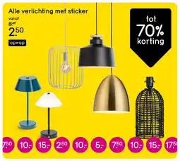 Leen Bakker Alle verlichting met sticker aanbieding