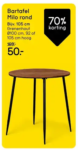 Leen Bakker Bartafel Milo rond aanbieding
