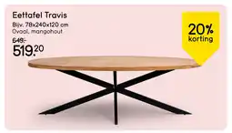 Leen Bakker Eettafel Travis aanbieding