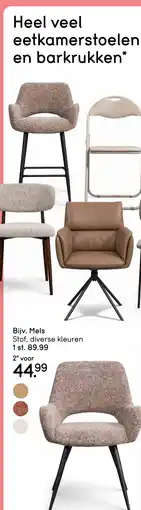 Leen Bakker Heel veel eetkamerstoelen en barkrukken aanbieding