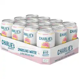 Albert Heijn Charlie's Organics sparkling grapefruit 12-pack aanbieding