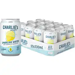 Albert Heijn Charlie's Organics sparkling water lemon 12-pack aanbieding
