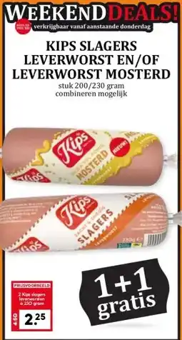 Coop Kips slagers leverworst en/of leverworst mosterd aanbieding