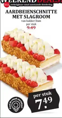 Coop Aardbeienschnitte met slagroom aanbieding