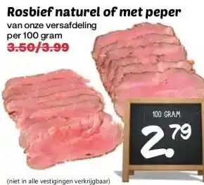 Coop Rosbief naturel of met peper aanbieding