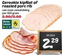 Coop Gerookte kipfilet of roasted porc rib aanbieding