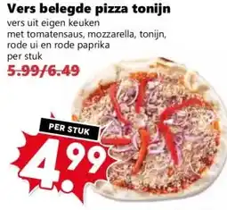Coop Vers belegde pizza tonijn aanbieding
