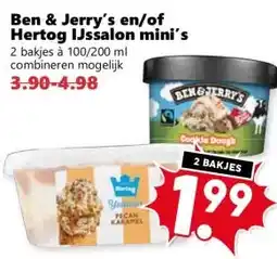 Coop Ben & jerry's en/of hertog ijssalon mini's aanbieding
