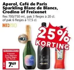 Coop Aperol, café de paris sparkling blanc de blancs, crodino of freixenet aanbieding