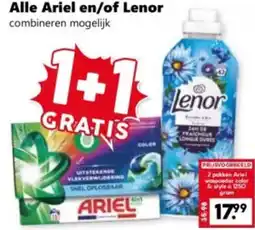 Coop Alle ariel en/of lenor aanbieding