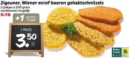 Boon`s Markt Zigeuner, Wiener en/of boeren gehaktschnitzels aanbieding