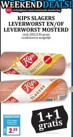 Boon`s Markt KIPS SLAGERS LEVERWORST EN/OF LEVERWORST MOSTERD aanbieding