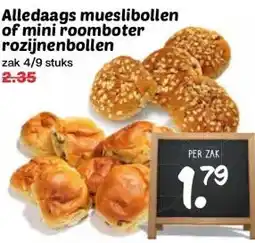 Boon`s Markt Alledaags mueslibollen of mini roomboter rozijnenbollen aanbieding