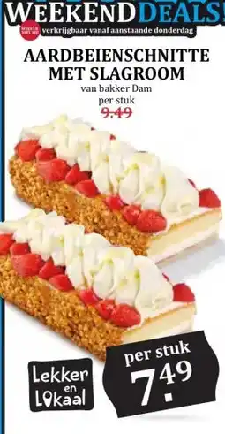 Boon`s Markt AARDBEIENSCHNITTE MET SLAGROOM aanbieding