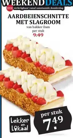 Boon`s Markt AARDBEIENSCHNITTE MET SLAGROOM aanbieding