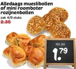 Boon`s Markt Alledaags mueslibollen of mini roomboter rozijnenbollen aanbieding