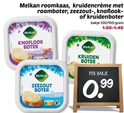 Boon`s Markt Melkan roomkaas, kruidencrème met roomboter, zeezout-, knoflook- of kruidenboter aanbieding