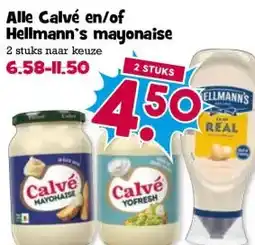 Boon`s Markt Alle Calvé en/of Hellmann's mayonaise aanbieding