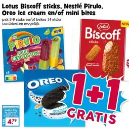 Boon`s Markt Lotus Biscoff sticks, Nestlé Pirulo, Oreo ice cream en/of mini bites aanbieding