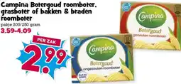Boon`s Markt Campina Botergoud roomboter, grasboter of bakken & braden roomboter aanbieding