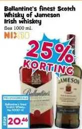 Boon`s Markt Ballantine's finest Scotch Whisky of Jameson Irish whiskey aanbieding