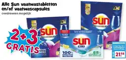 Boon`s Markt Alle Sun vaatwastabletten en/of vaatwascapsules aanbieding