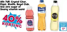 Boon`s Markt Alle 7UP. Crystal Clear, Pepsi, Rivella, Royal Club. Sisi zero sugar of Sourcy vitamin water aanbieding