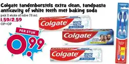 Boon`s Markt Colgate tandenborstels extra clean, tandpasta anticavity of white teeth met baking soda aanbieding