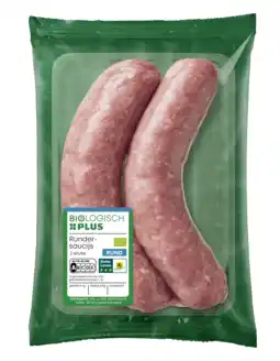 PLUS Biologisch PLUS Rundersaucijs 2 stuks aanbieding