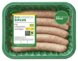 PLUS Biologisch PLUS Kip chipolataworstjes aanbieding