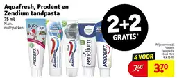 Kruidvat Aquafresh, prodent en zendium tandpasta aanbieding