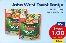 Die Grenze John West Twist Tonijn Rode Curry aanbieding