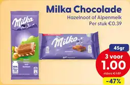 Die Grenze Milka Chocolade Hazelnoot of Alpenmelk aanbieding