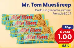 Die Grenze Mr. Tom Mueslireep Pinda's in gezouten karamel aanbieding