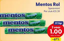 Die Grenze Mentos Rol Spearmint aanbieding