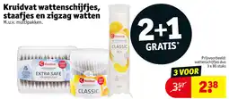 Kruidvat Kruidvat wattenschijfjes, staafjes en zigzag watten aanbieding