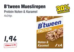 Budget Food B'tween Mueslirepen Protein Noten & Karamel aanbieding