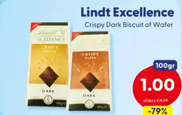 Die Grenze Lindt Excellence Crispy Dark Biscuit of Wafer aanbieding