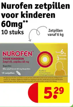 Kruidvat Nurofen zetpillen voor kinderen 60mg aanbieding