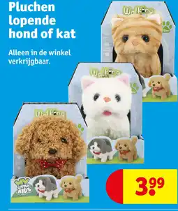 Kruidvat Pluchen lopende hond of kat aanbieding