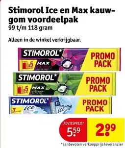 Kruidvat Stimorol Ice en Max kauwgom voordeelpak aanbieding