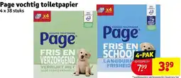 Kruidvat Page vochtig toiletpapier aanbieding