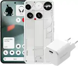 Coolblue Nothing Phone (3) 512GB Wit 5G + BlueBuilt Oplader met Usb C Poort 45W Wit aanbieding