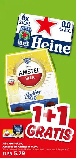 PLUS Alle Heineken, Amstel en Affligem 0.0% aanbieding